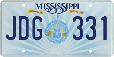 MS license plate JDG331