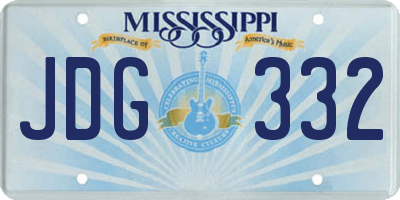 MS license plate JDG332
