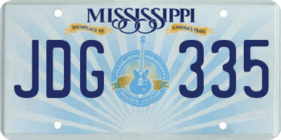 MS license plate JDG335