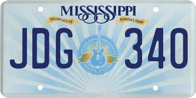 MS license plate JDG340