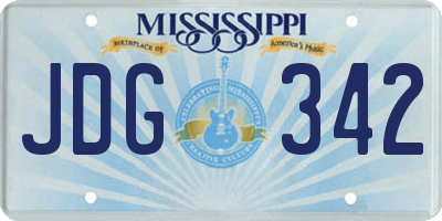 MS license plate JDG342