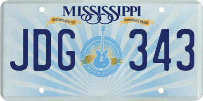 MS license plate JDG343
