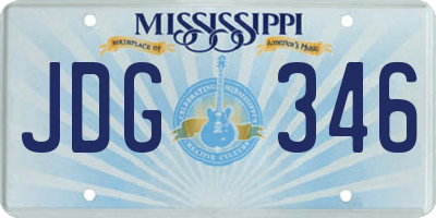 MS license plate JDG346