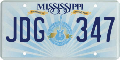 MS license plate JDG347