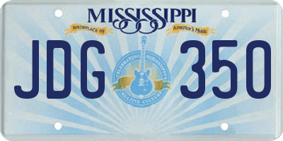 MS license plate JDG350