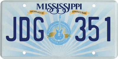 MS license plate JDG351