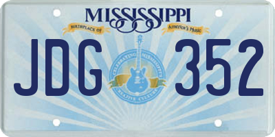 MS license plate JDG352