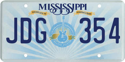 MS license plate JDG354