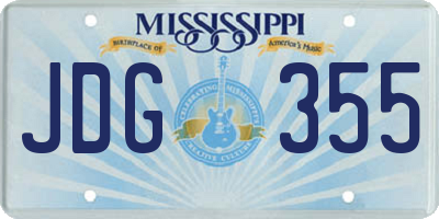 MS license plate JDG355