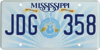 MS license plate JDG358
