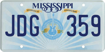 MS license plate JDG359