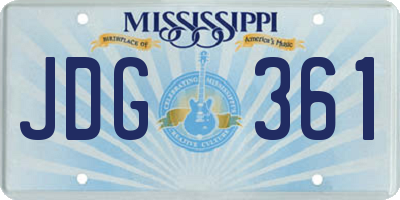 MS license plate JDG361