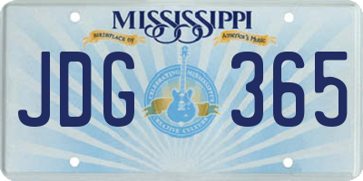 MS license plate JDG365