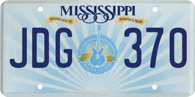 MS license plate JDG370