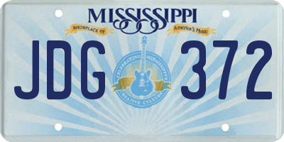 MS license plate JDG372