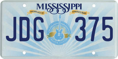 MS license plate JDG375