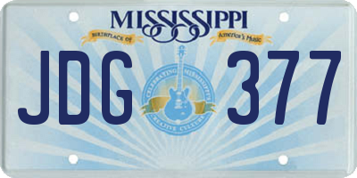 MS license plate JDG377