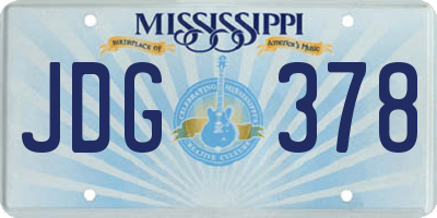 MS license plate JDG378