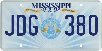 MS license plate JDG380