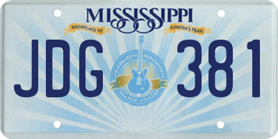 MS license plate JDG381