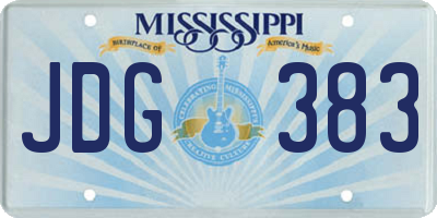 MS license plate JDG383