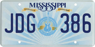 MS license plate JDG386