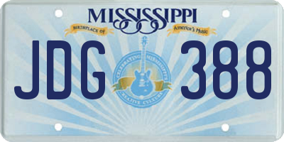 MS license plate JDG388