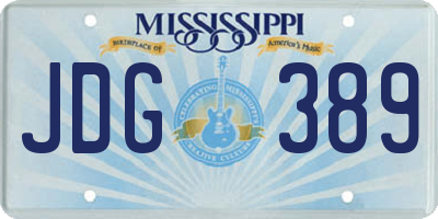MS license plate JDG389