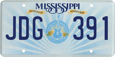 MS license plate JDG391