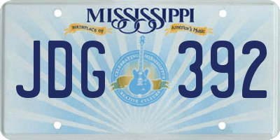 MS license plate JDG392