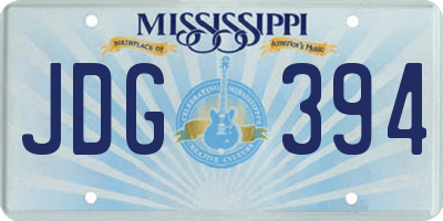 MS license plate JDG394