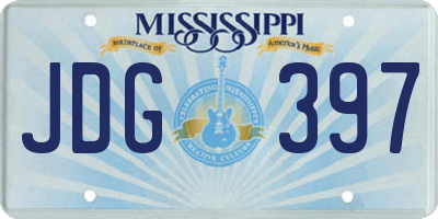 MS license plate JDG397