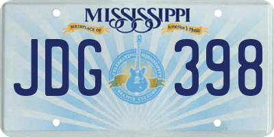 MS license plate JDG398