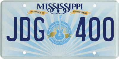 MS license plate JDG400