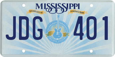 MS license plate JDG401