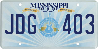 MS license plate JDG403