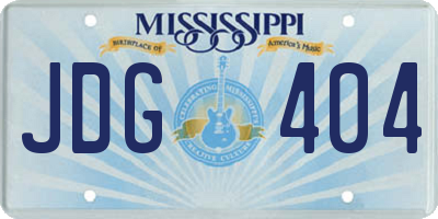 MS license plate JDG404