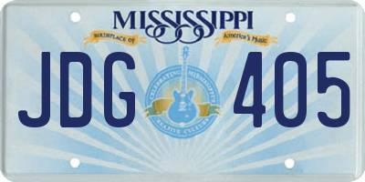 MS license plate JDG405