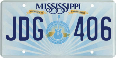 MS license plate JDG406