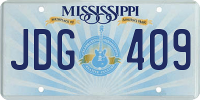 MS license plate JDG409