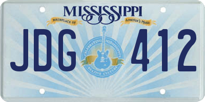 MS license plate JDG412