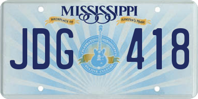 MS license plate JDG418
