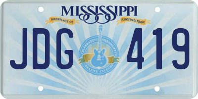 MS license plate JDG419