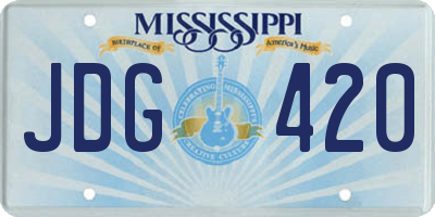 MS license plate JDG420