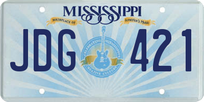 MS license plate JDG421