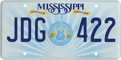MS license plate JDG422