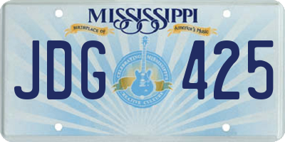 MS license plate JDG425