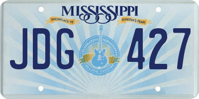 MS license plate JDG427