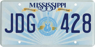 MS license plate JDG428