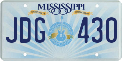 MS license plate JDG430